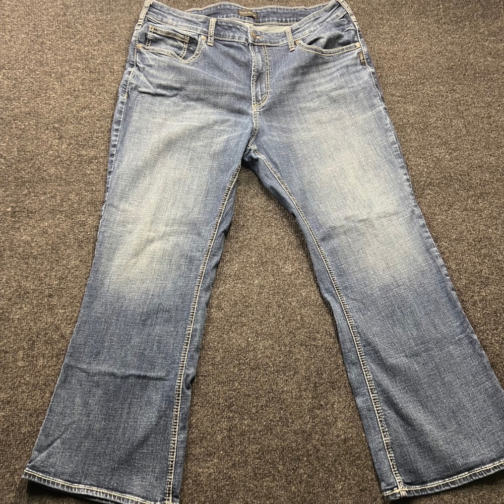 Silver Jeans Co Craig Men 40x30 Blue Easy Fit Bootcut Stretch Denim M23604FCS323
